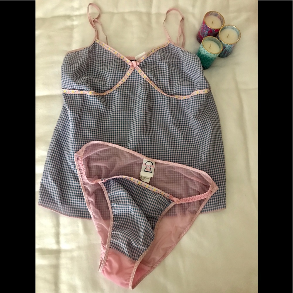 Cute & Flirty Baby Doll Gingham Cami & Panty Set